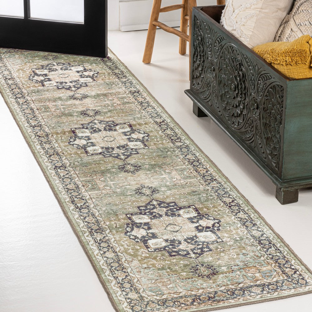 Twitty Ornate Medallion Washable Area Rug