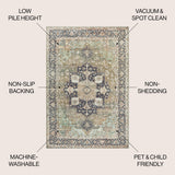 Twitty Ornate Medallion Washable Area Rug