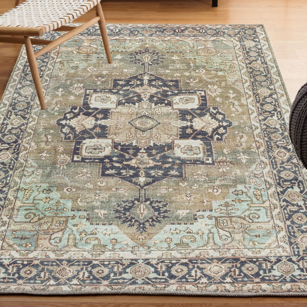 Twitty Ornate Medallion Washable Area Rug