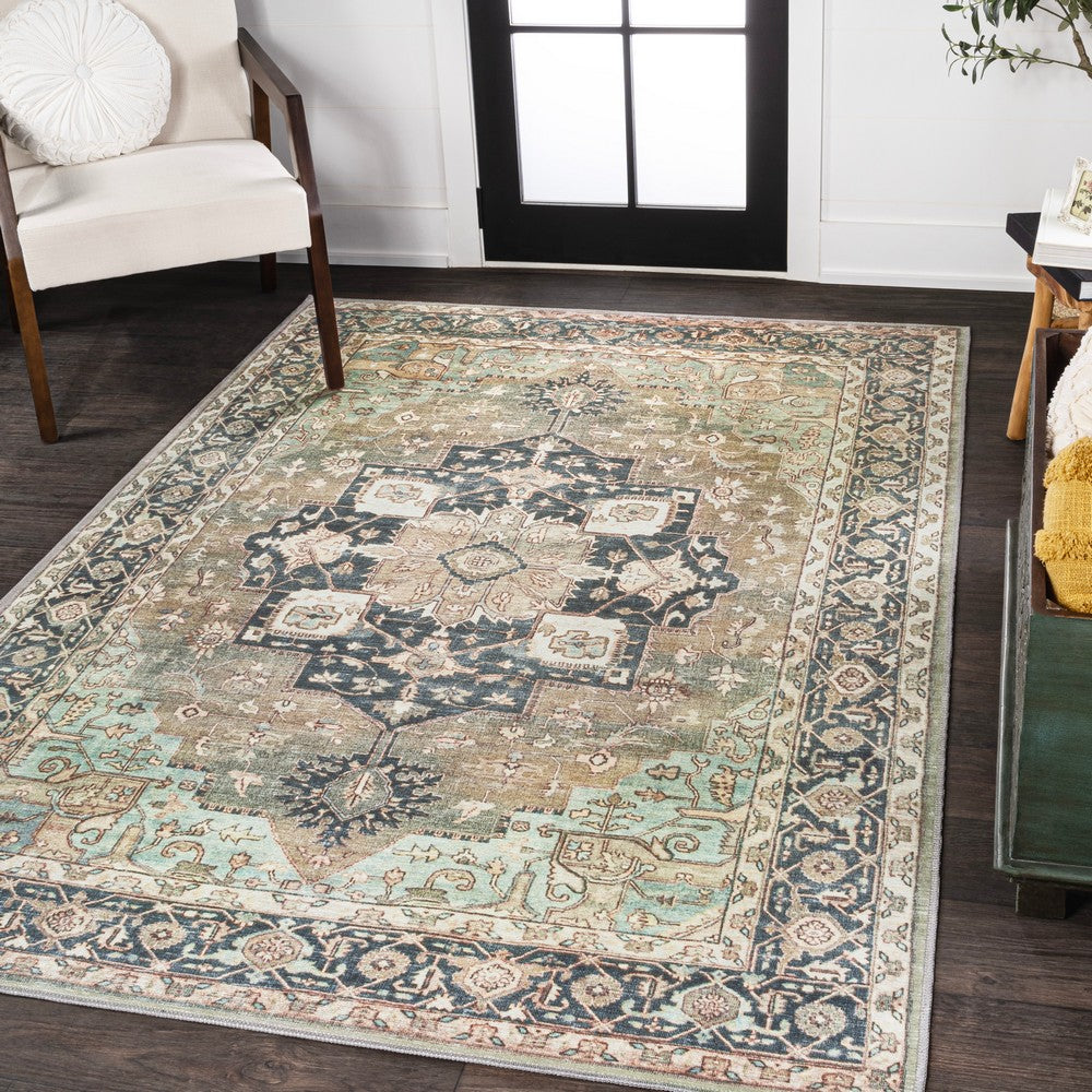 Twitty Ornate Medallion Washable Area Rug