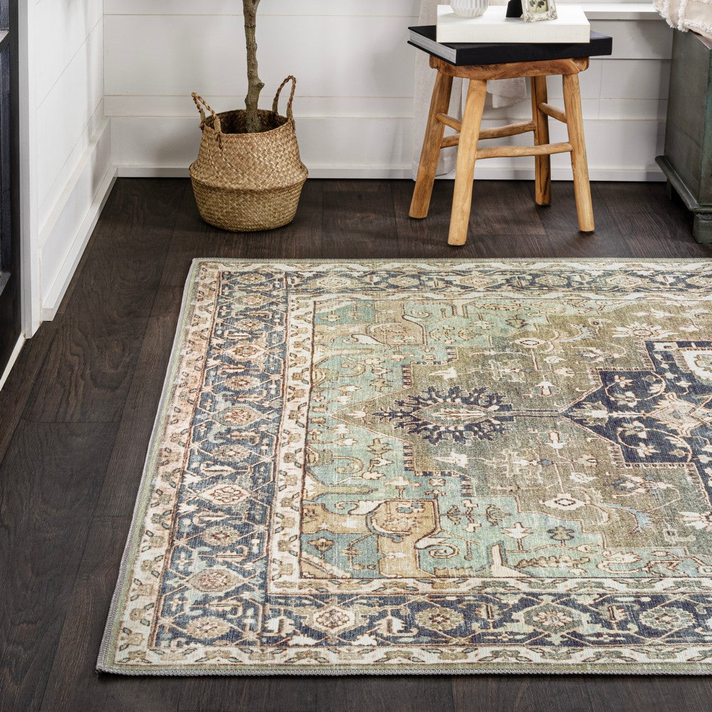 Twitty Ornate Medallion Washable Area Rug