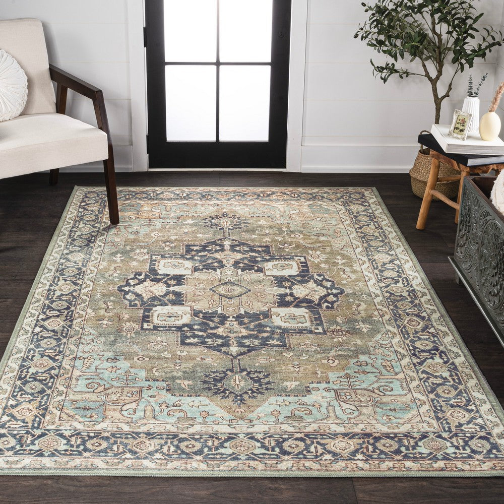 Twitty Ornate Medallion Washable Area Rug