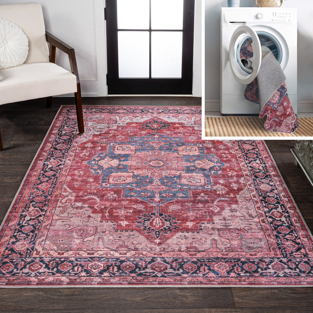 Twitty Ornate Medallion Washable Area Rug