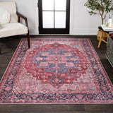 Twitty Ornate Medallion Washable Area Rug