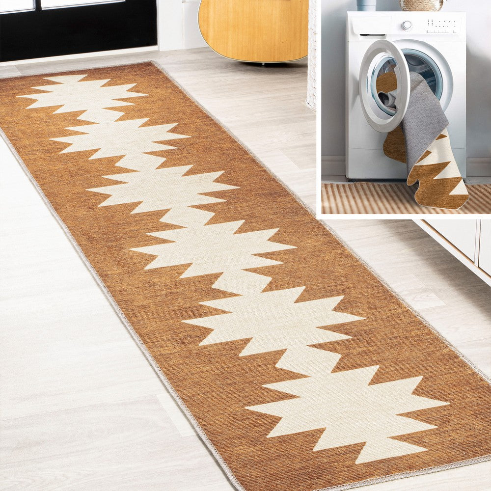 Cayton Minimalist Geometric Machine-washable Area Rug