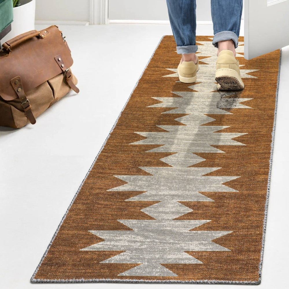 Cayton Minimalist Geometric Machine-washable Area Rug