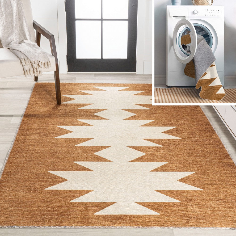 Cayton Minimalist Geometric Machine-washable Area Rug