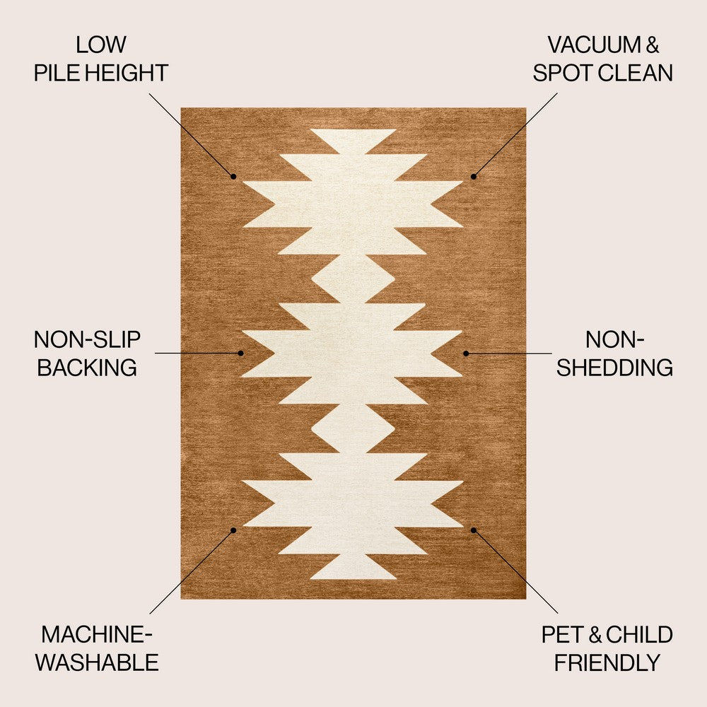 Cayton Minimalist Geometric Machine-washable Area Rug