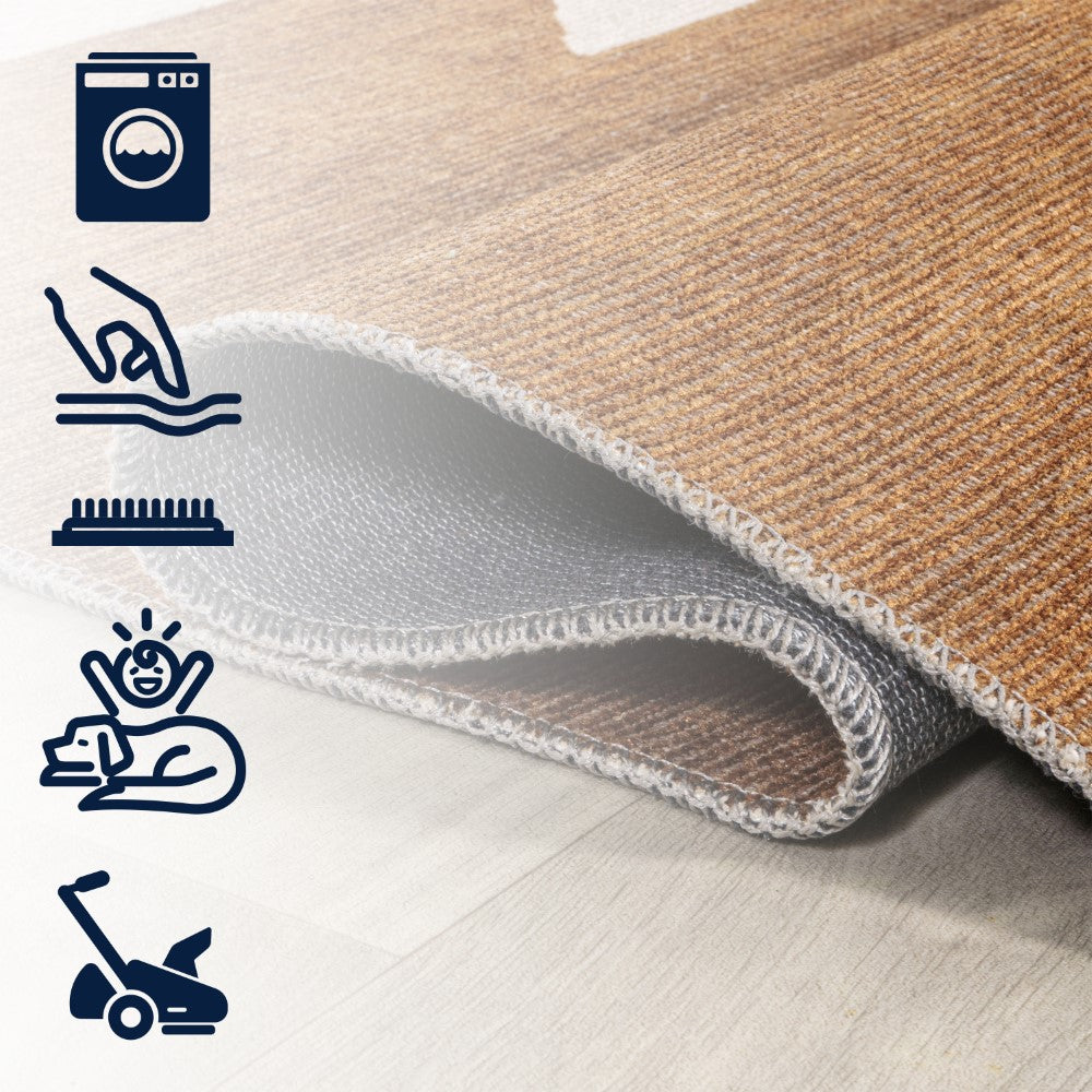 Cayton Minimalist Geometric Machine-washable Area Rug