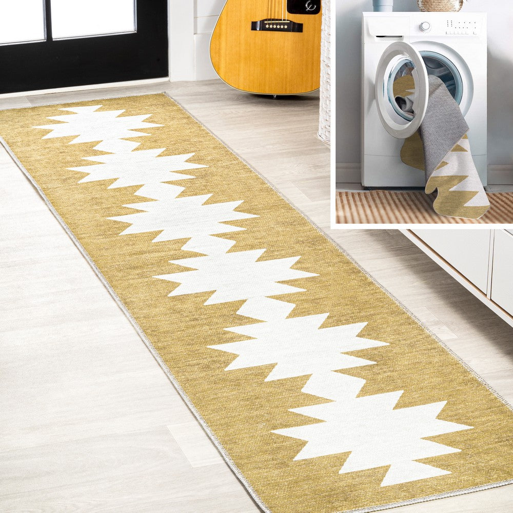 Cayton Minimalist Geometric Machine-washable Area Rug