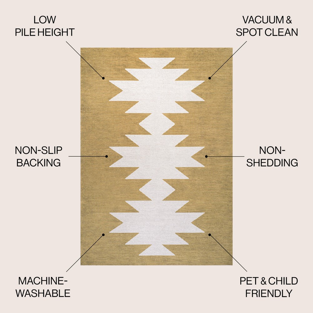 Cayton Minimalist Geometric Machine-washable Area Rug