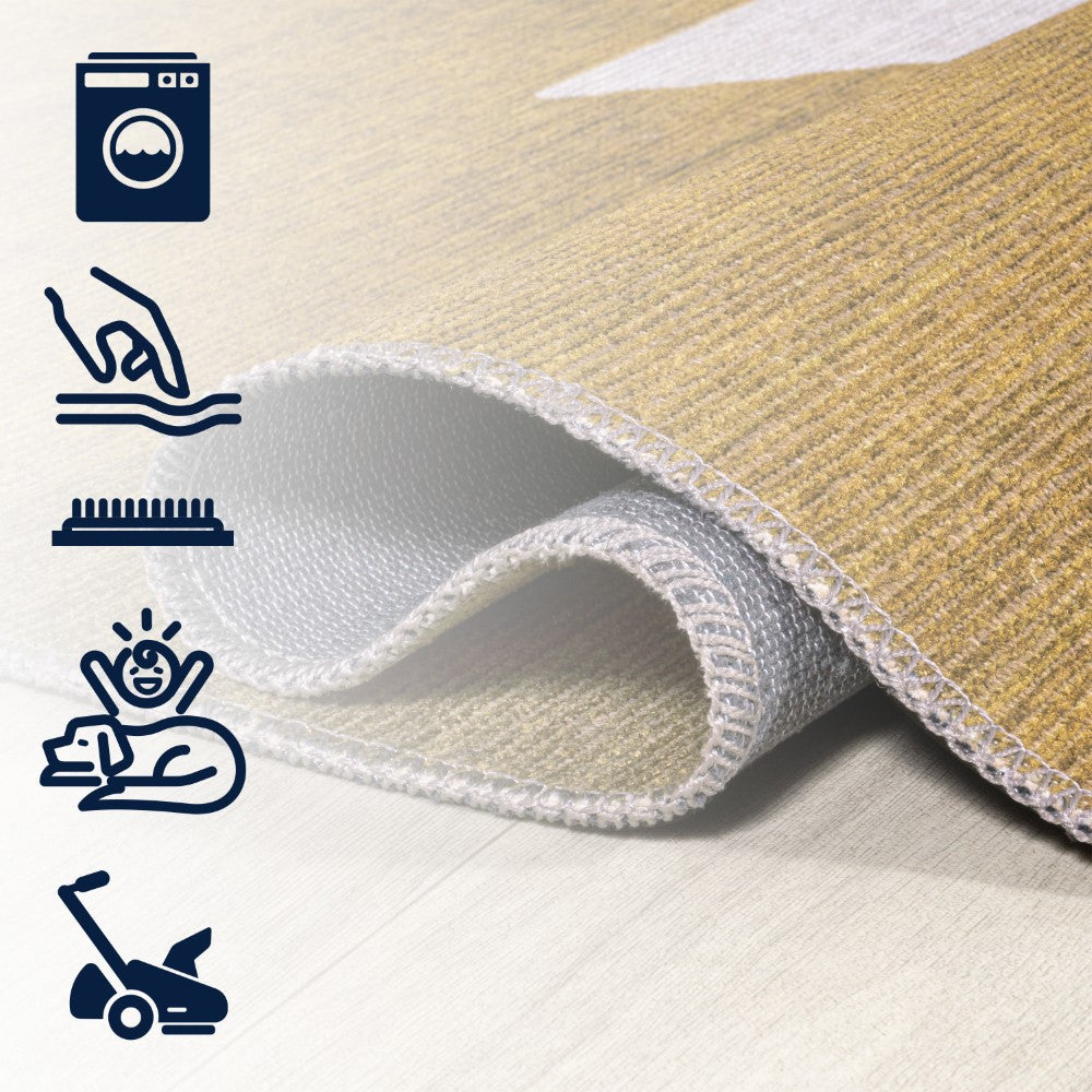 Cayton Minimalist Geometric Machine-washable Area Rug