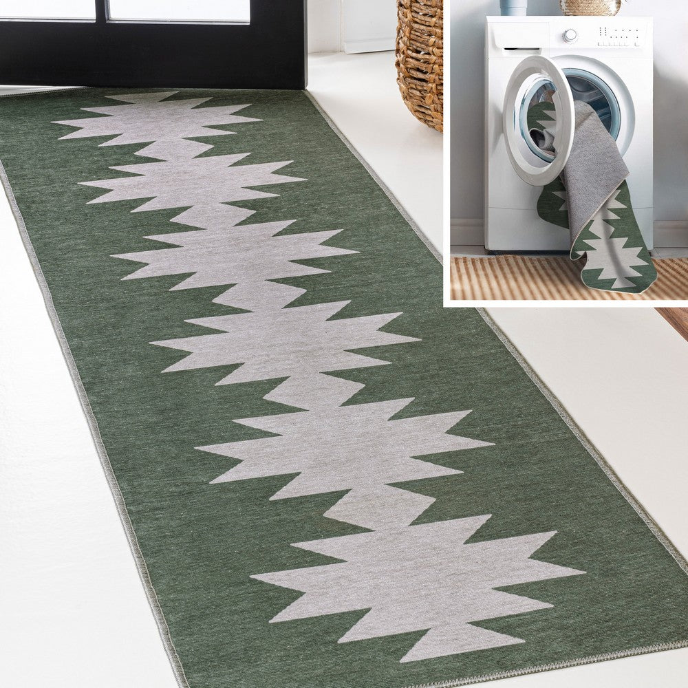 Cayton Minimalist Geometric Machine-washable Area Rug