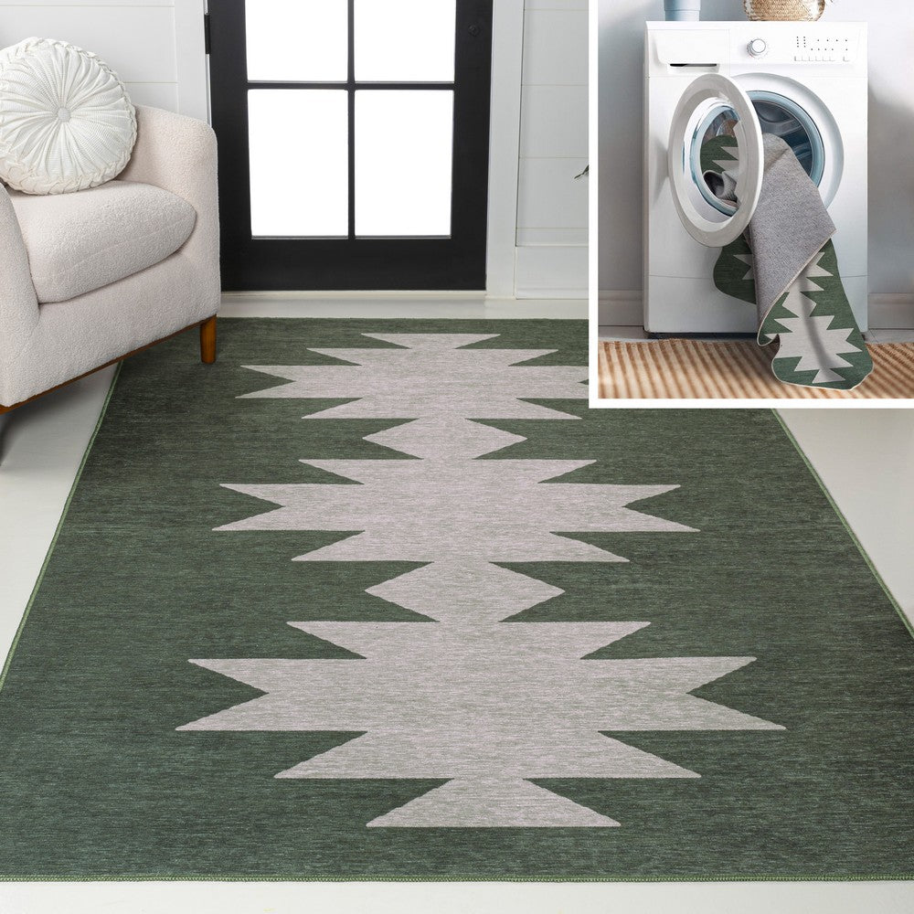 Cayton Minimalist Geometric Machine-washable Area Rug