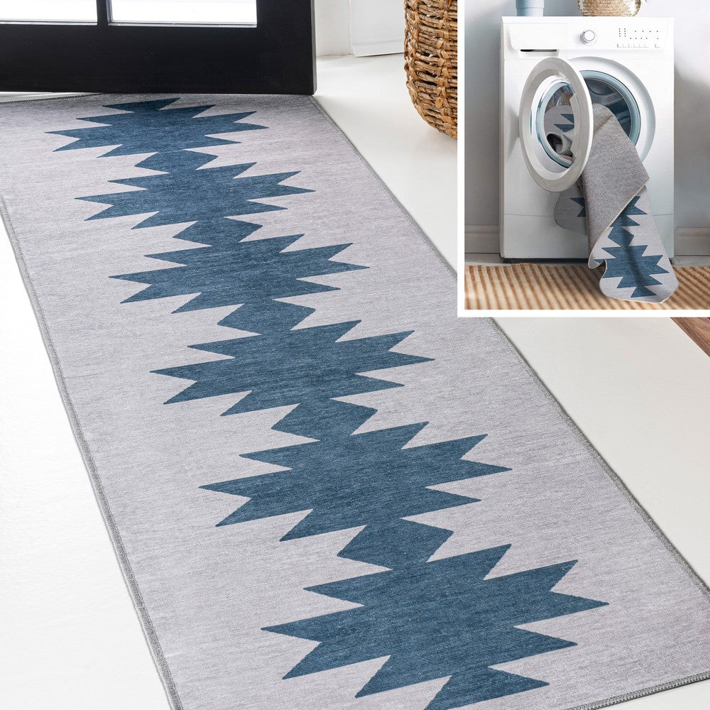 Cayton Minimalist Geometric Machine-washable Area Rug