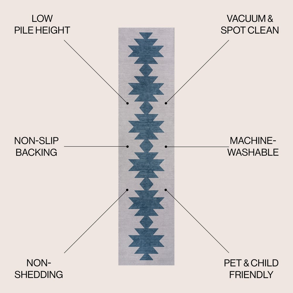 Cayton Minimalist Geometric Machine-washable Area Rug