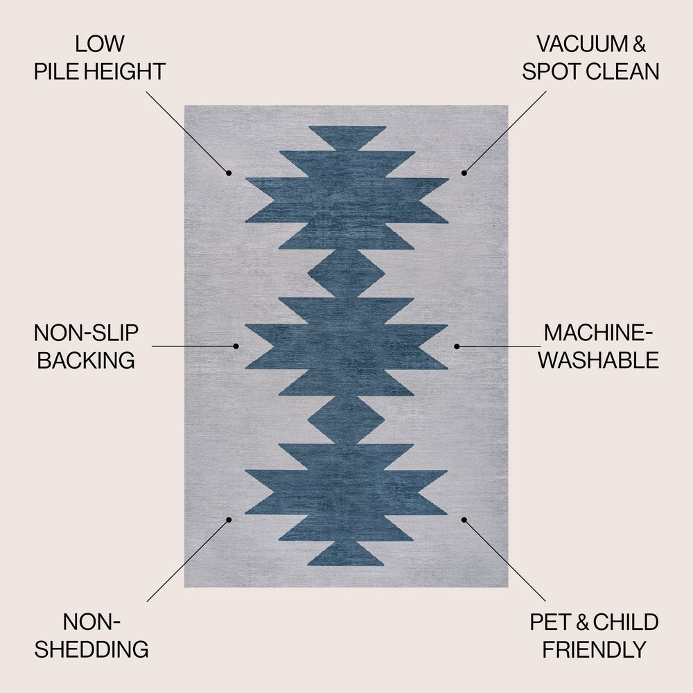 Cayton Minimalist Geometric Machine-washable Area Rug