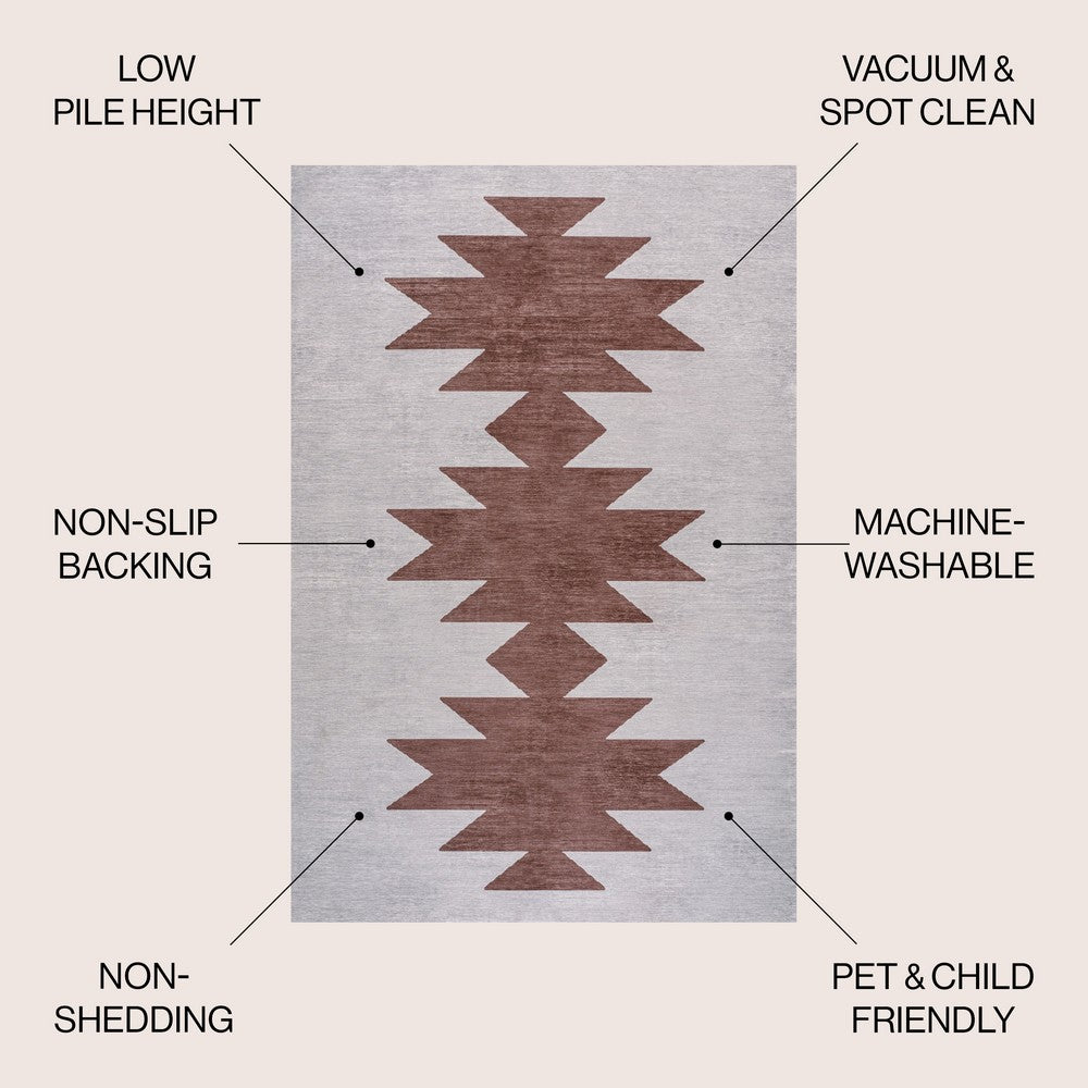 Cayton Minimalist Geometric Machine-washable Area Rug