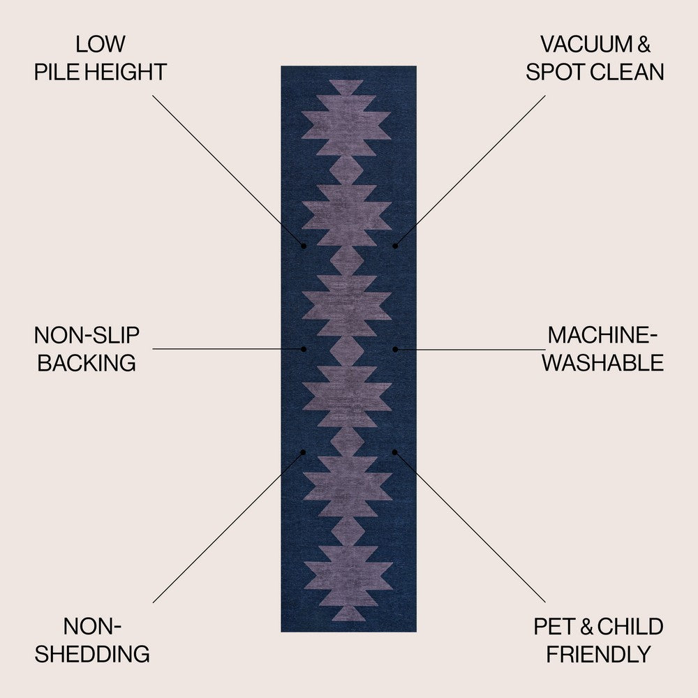 Cayton Minimalist Geometric Machine-washable Area Rug