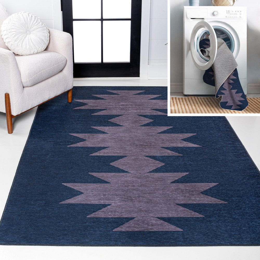 Cayton Minimalist Geometric Machine-washable Area Rug