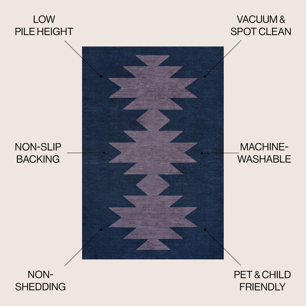 Cayton Minimalist Geometric Machine-washable Area Rug