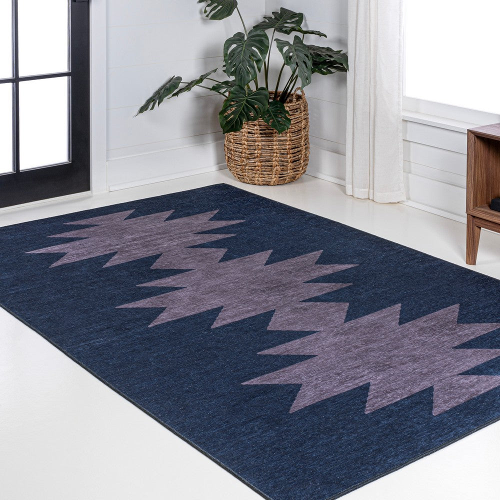 Cayton Minimalist Geometric Machine-washable Area Rug