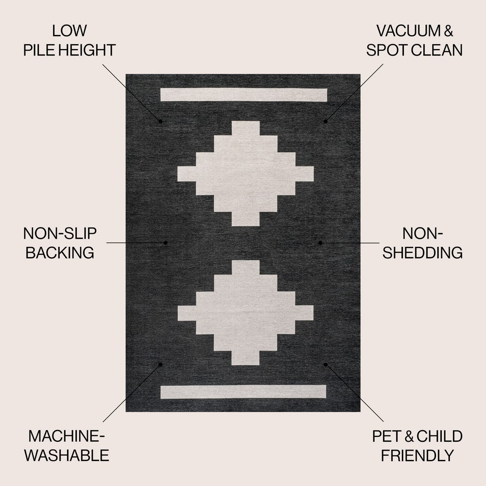Beatrice Geometric Tribal Medallion Machine-washable Area Rug