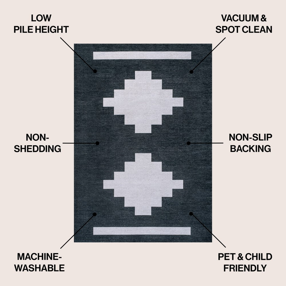 Beatrice Geometric Tribal Medallion Machine-washable Area Rug