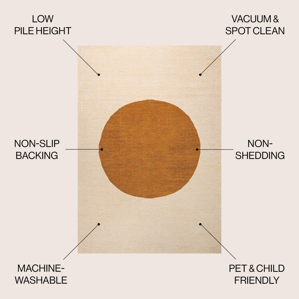 Miles Minimalist Geometric Dot Machine-washable Area Rug