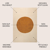 Miles Minimalist Geometric Dot Machine-washable Area Rug