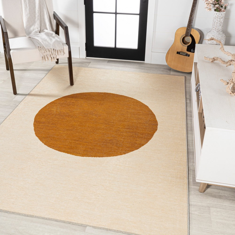 Miles Minimalist Geometric Dot Machine-washable Area Rug