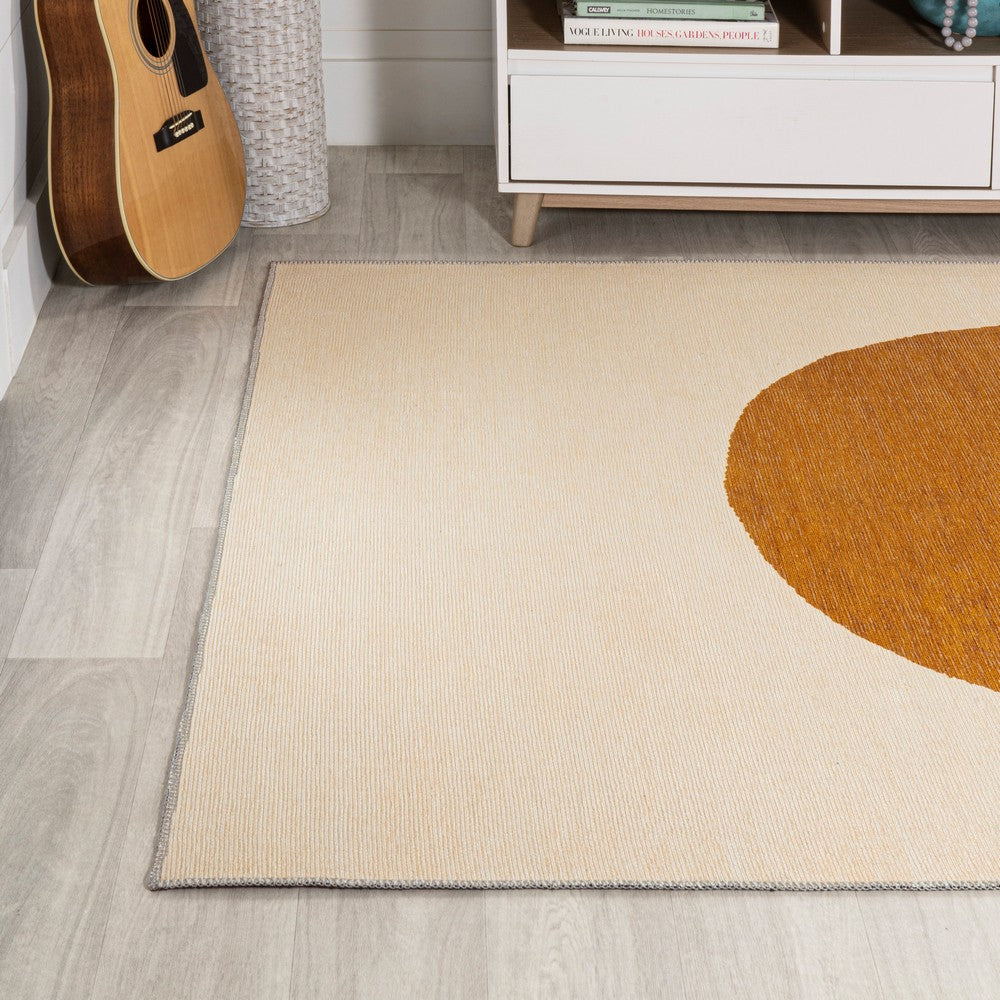 Miles Minimalist Geometric Dot Machine-washable Area Rug