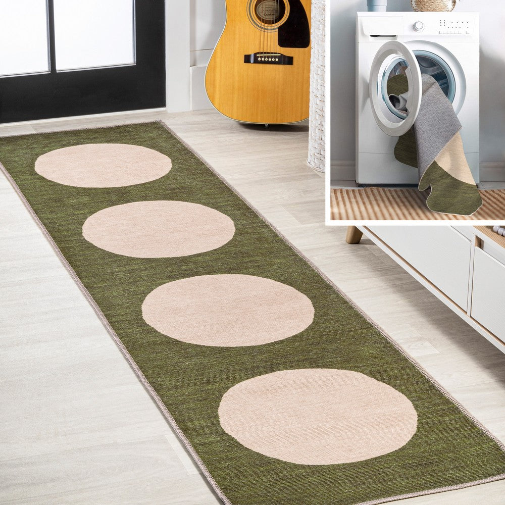 Miles Minimalist Geometric Dot Machine-washable Area Rug