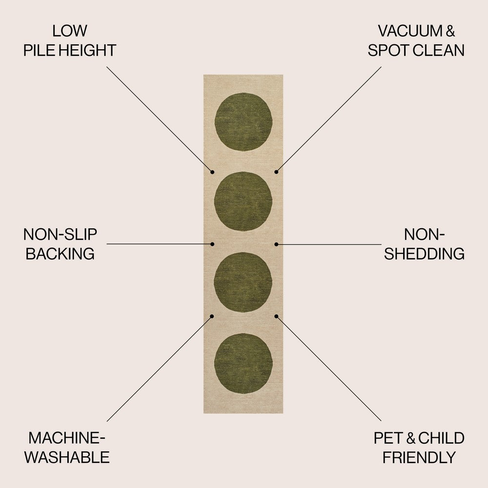 Miles Minimalist Geometric Dot Machine-washable Area Rug