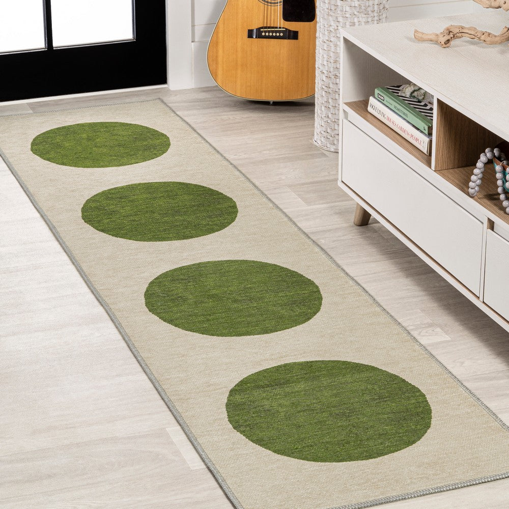 Miles Minimalist Geometric Dot Machine-washable Area Rug