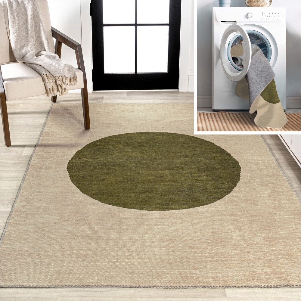 Miles Minimalist Geometric Dot Machine-washable Area Rug
