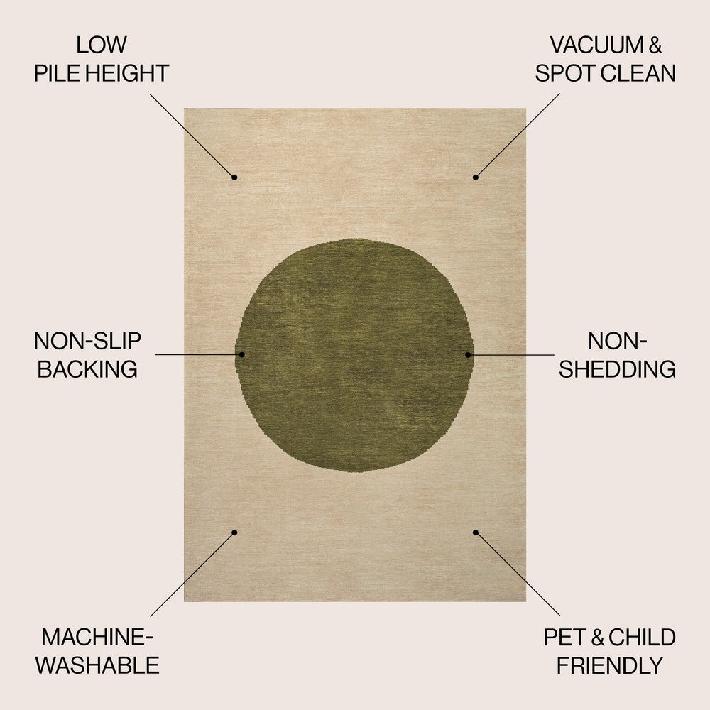 Miles Minimalist Geometric Dot Machine-washable Area Rug