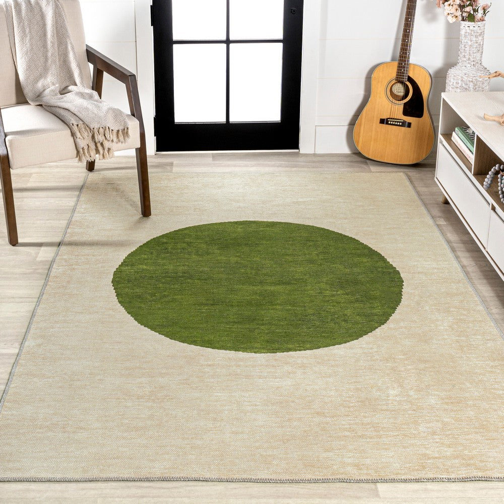 Miles Minimalist Geometric Dot Machine-washable Area Rug