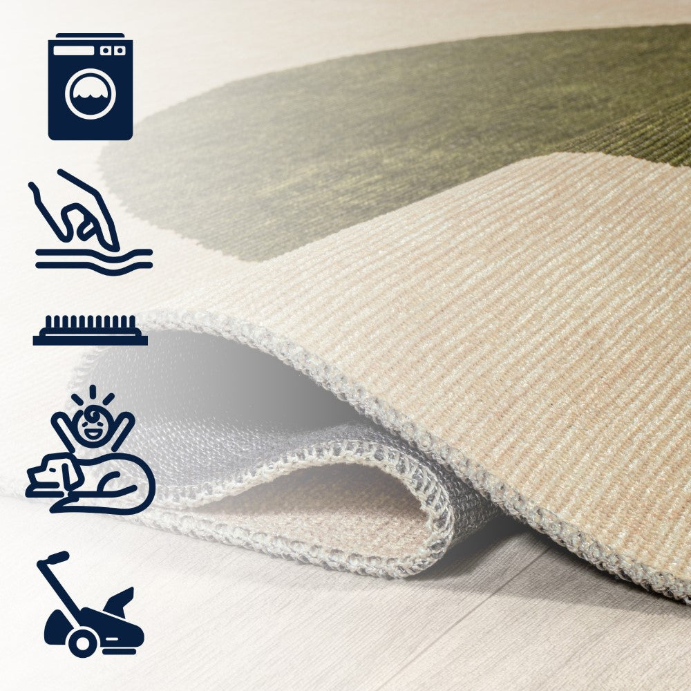 Miles Minimalist Geometric Dot Machine-washable Area Rug