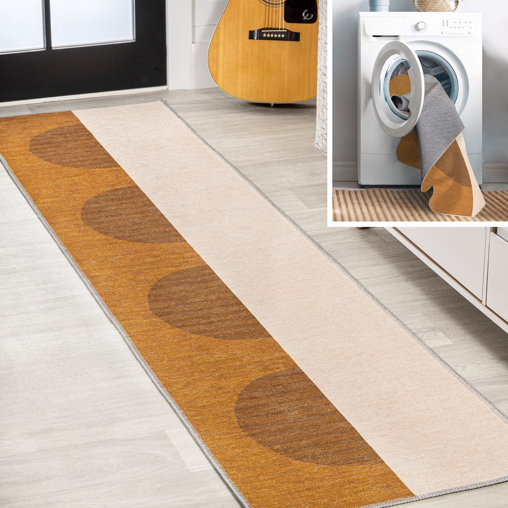 Marsh Minimalist Graphic Circle Machine-washable Area Rug