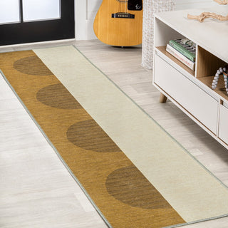 Marsh Minimalist Graphic Circle Machine-washable Area Rug