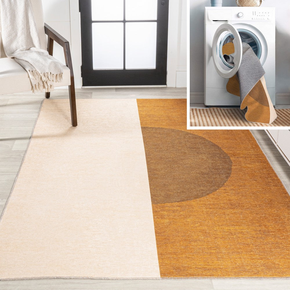 Marsh Minimalist Graphic Circle Machine-washable Area Rug