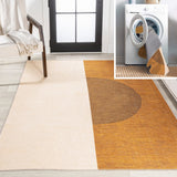 Marsh Minimalist Graphic Circle Machine-washable Area Rug