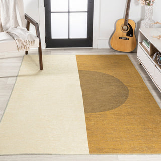Marsh Minimalist Graphic Circle Machine-washable Area Rug