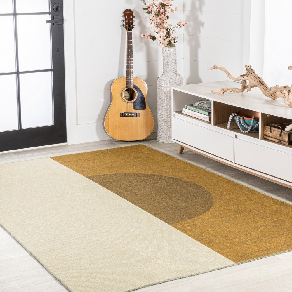 Marsh Minimalist Graphic Circle Machine-washable Area Rug