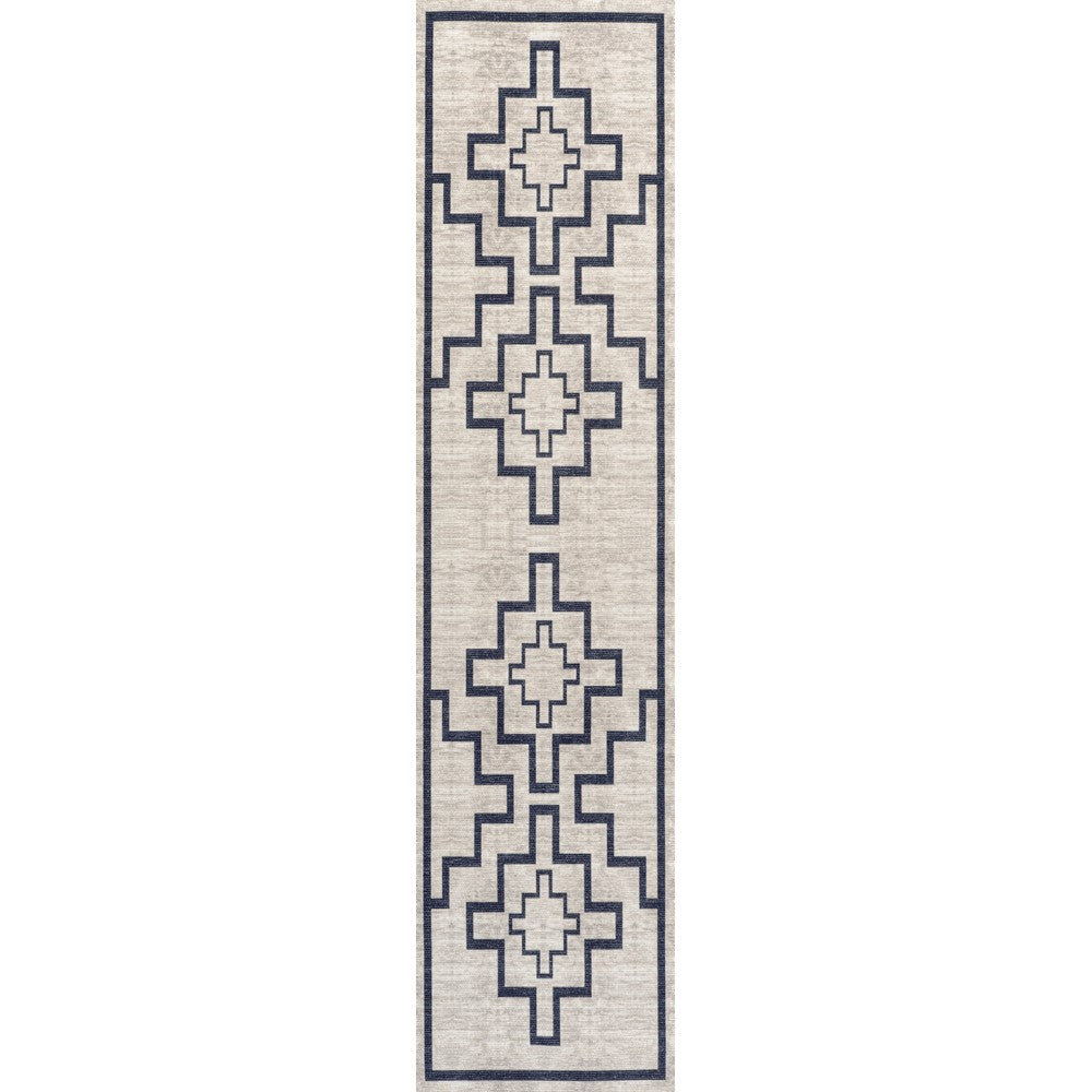 Townsend Minimalist Medallion Machine-washable Area Rug