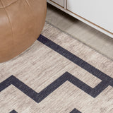 Townsend Minimalist Medallion Machine-washable Area Rug
