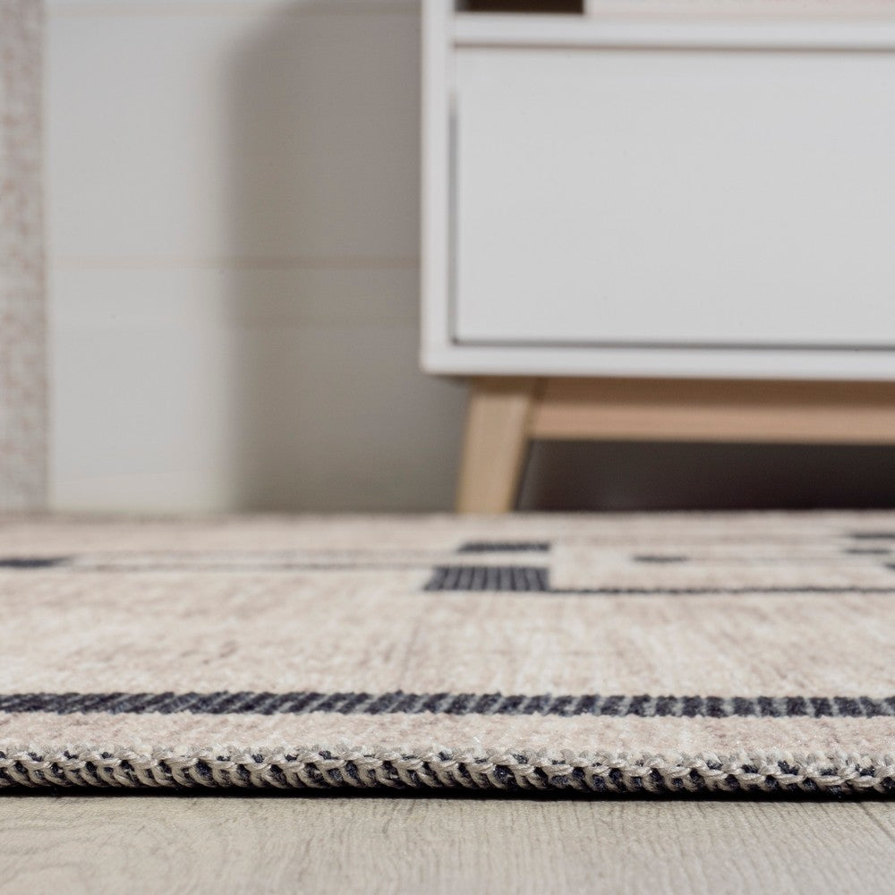 Townsend Minimalist Medallion Machine-washable Area Rug