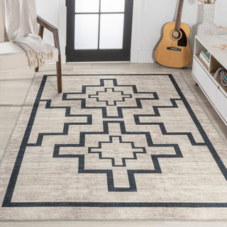 Townsend Minimalist Medallion Machine-washable Area Rug