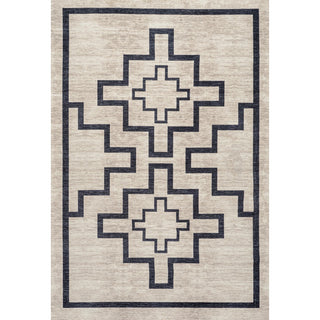 Townsend Minimalist Medallion Machine-washable Area Rug